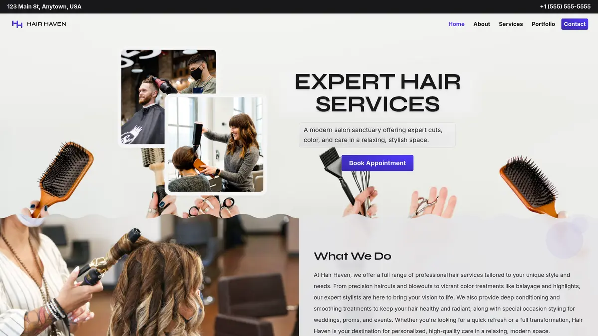 Svelte template website homepage with blurred background